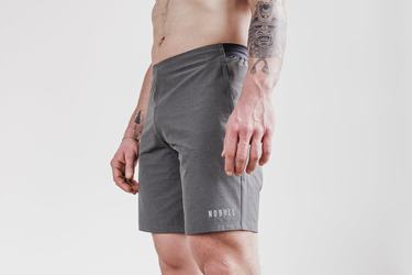 Nobull Stretch Woven 9" Men's Shorts Dark Grey | Australia (LG7056)